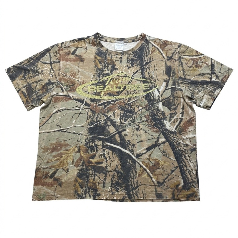 Vtg Team Realtree Camo T Shirt Men's XL All Over Print Hunting Graphic Cotton